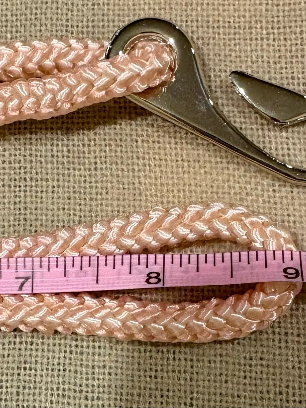 Peach or light pink Braided Pearl Accent Women's Belt